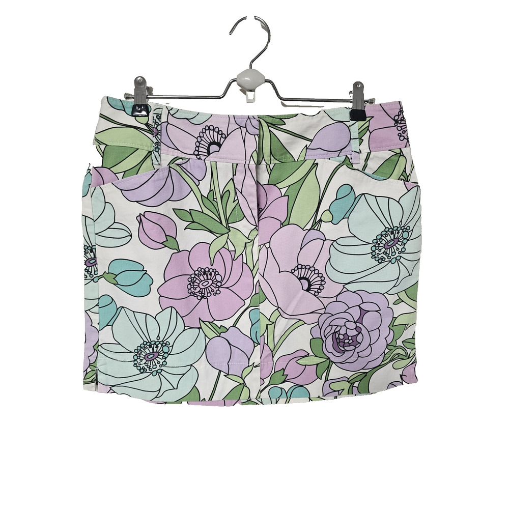 Ann Taylor Loft Petites 12P Bright Floral Skirt Pencil Mini Artsy Cottagecore